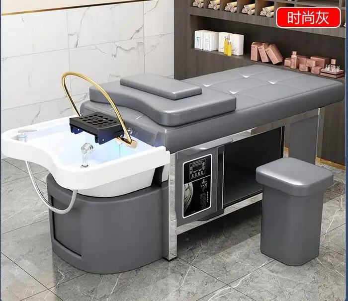 Ceramic basin head treatment shampoo bed Thai massage water circulating fumigation thermostatic stainless steel shampoo shop