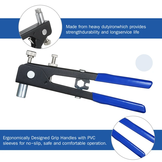 14 PCS Rivet Nut Tool Tip Set - M3 M4 M5 M6 M8 M10 M12 Mandrel & Nose Pieces For Hand Rivet Nut Gun