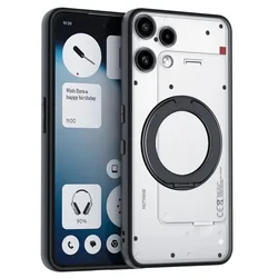 Acrylic Transparent Magnetic Shockproof Phone Case with 360° Protection for Nothing Phone (3a) Lite (Transparent stand)