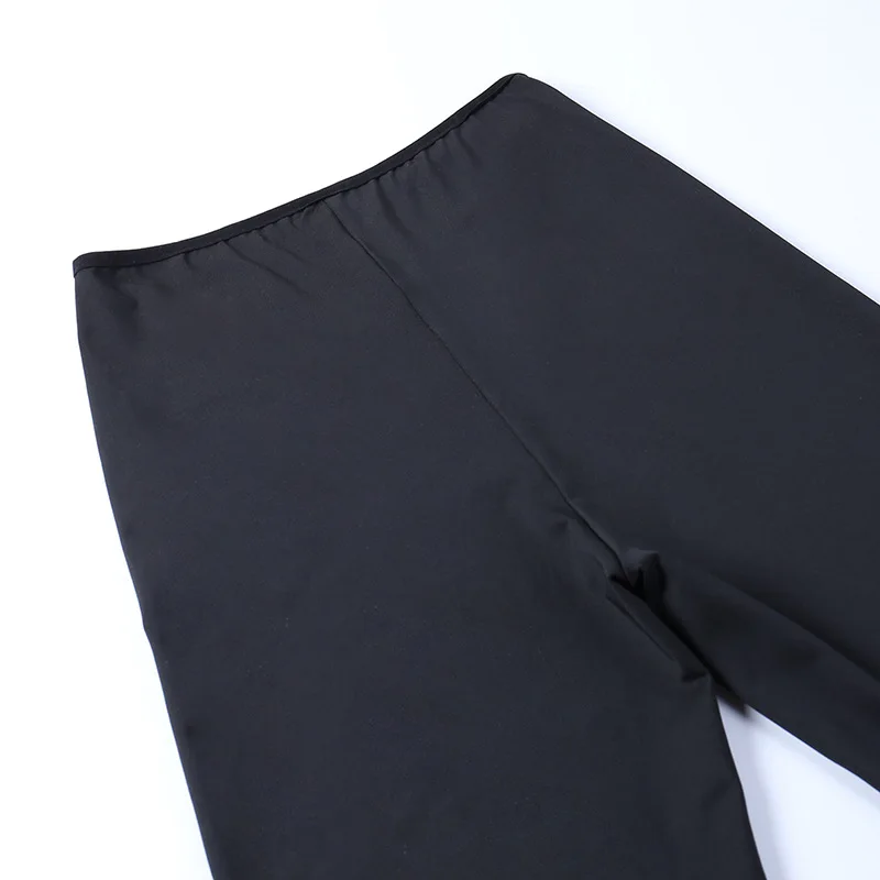 Goth Dark High Waist Package Hip Long Pants Mall Gothic Lace Patchwork Women Flare Pant Grunge E-girl Trousers Trim Streetwear