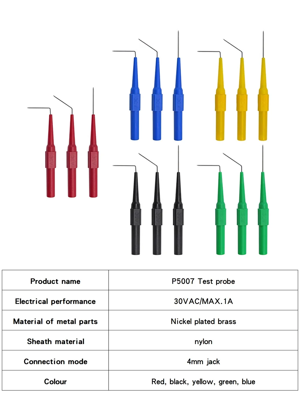 Description Picture 4 of itemP5007P Automotive Oscilloscope Multi angle sharp probe Test Head for Auto Repair 4mm tail plug