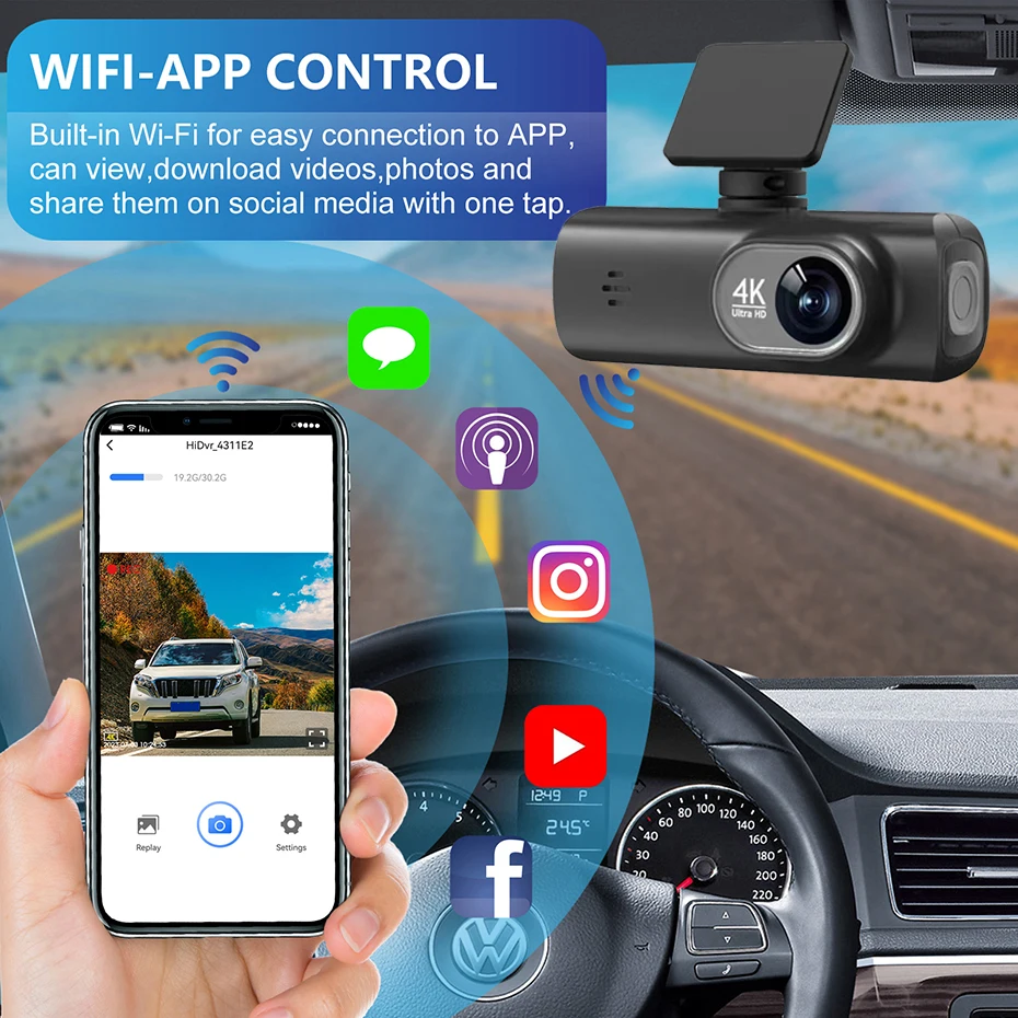 داش كام مستشعر نظام تحديد المواقع كاميرة أمامية وخ...