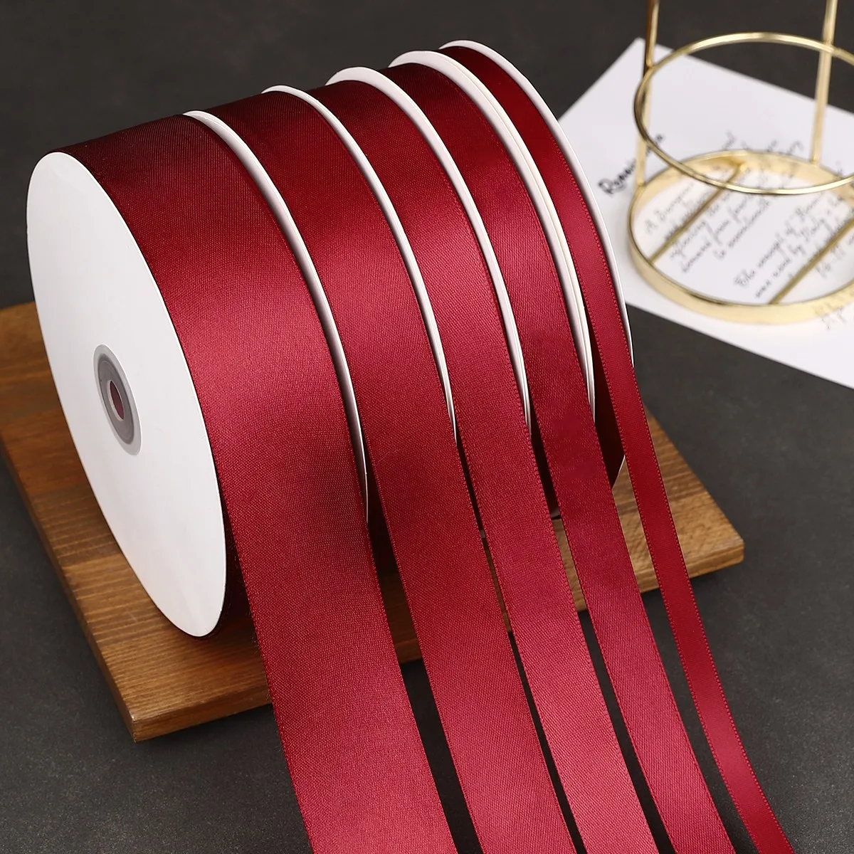 100Yards/Roll Wine Red Ribbons For Crafts Bow Knot Rose Flower DIY Handmade Gift Wrapping Christmas Wedding Decoration Ribbon satin ribbons ribbon decoration ribbon supplies wrapping ribbon satin ribbon sewing ribbon christmas ribbon cotton ribbon polyester ribbon