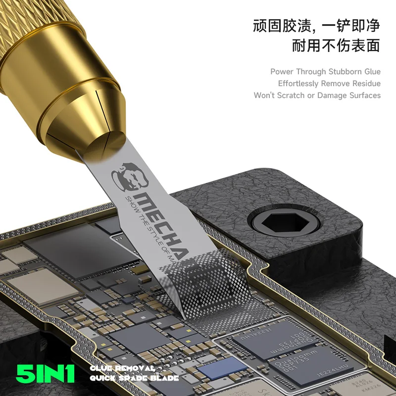 MECHANIC FS-51 접착제 제거용 삽날 세트 전문가용 프라이 나이프 세트 PCB IC CPU 디깅용 스테인리스 스틸 블레이드 포함