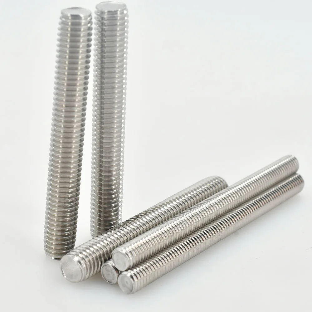 Threaded Rod Bolt Stainless Steel Screws Stainless Steel Screw M3 M4 M5 M6 Full Threaded Rod Fully Metric Thread Rods Screws 304 Stainless Steel Bolt Stud Length 20mm 60mm 150mm 200mm 500mm