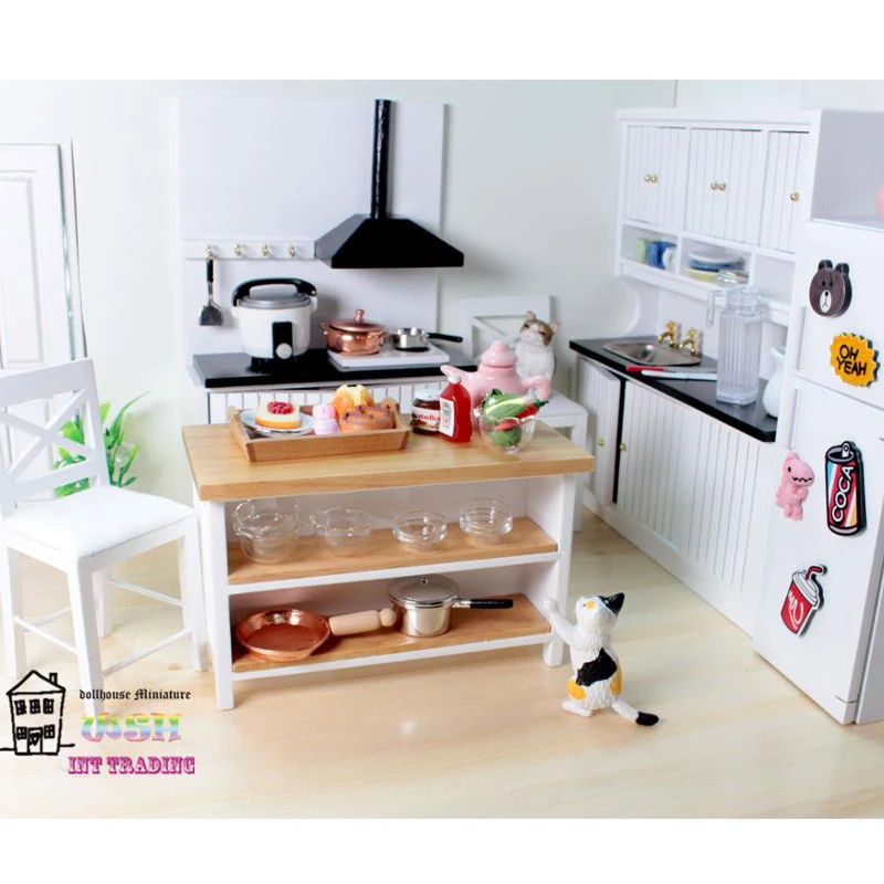Set De Utensilios De Cocina En Miniatura 1:12 Para Casa De Muñecas, Incluye Wok De Cerámica