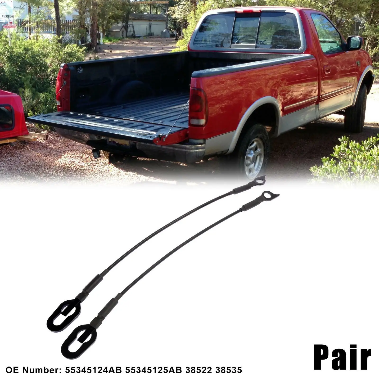 

1Pair Car Tailgate Support Cables Holder Fits For Dodge For Ram Pickup 1500 2500 3500 1994-2002 Vehicle Interior Replacement