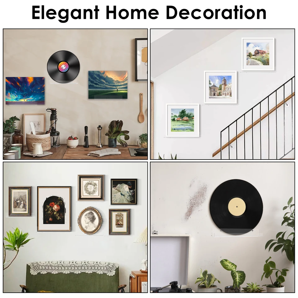 Gexuamz Portavinili In Acrilico - Scaffale Per 12 Dischi Vinile, 27x8,5x13 Cm, Per Collezionisti E Esposizione