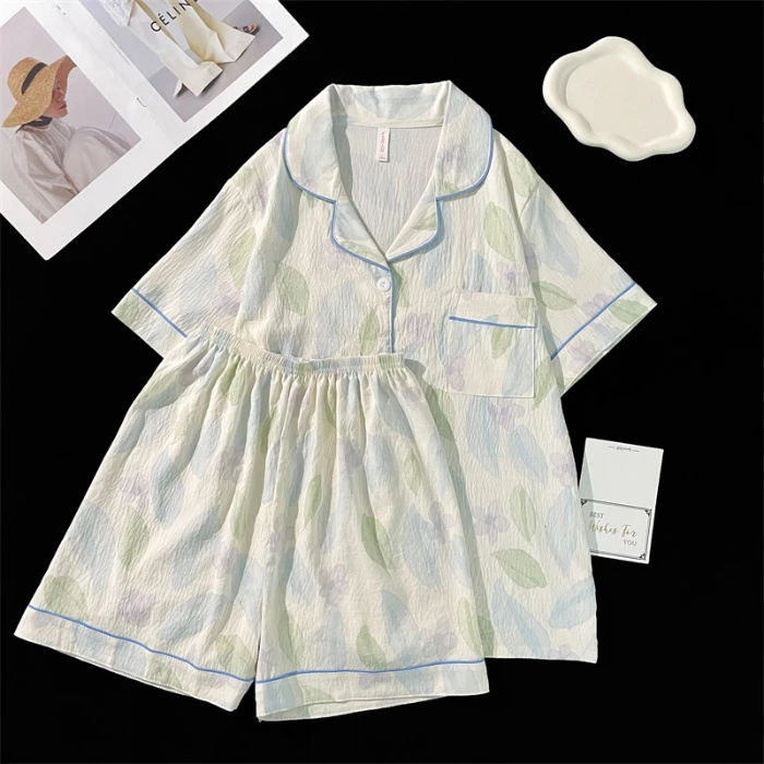 طقم بيجامات قطنية للنساء ، ملابس نوم جميلة ، ملابس...