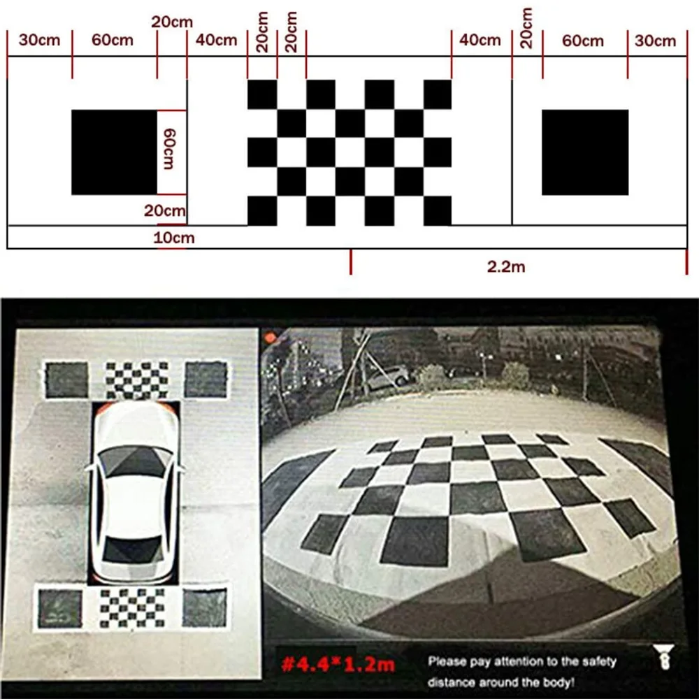 Tappetini Auto Sistema Panoramico a 360 Gradi Tappetini Ausiliari per Auto 360 ° Sistema di Immagini Panoramiche, Panno per il Debugging, Panno per la Calibrazione - Image 4
