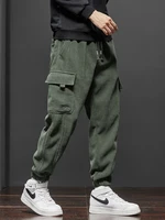 Spring Autumn New Style Elastic Waist Casual Pants for Men Stretch Straight Drawstring Harem Jogging Sports Long Pants Male 2
