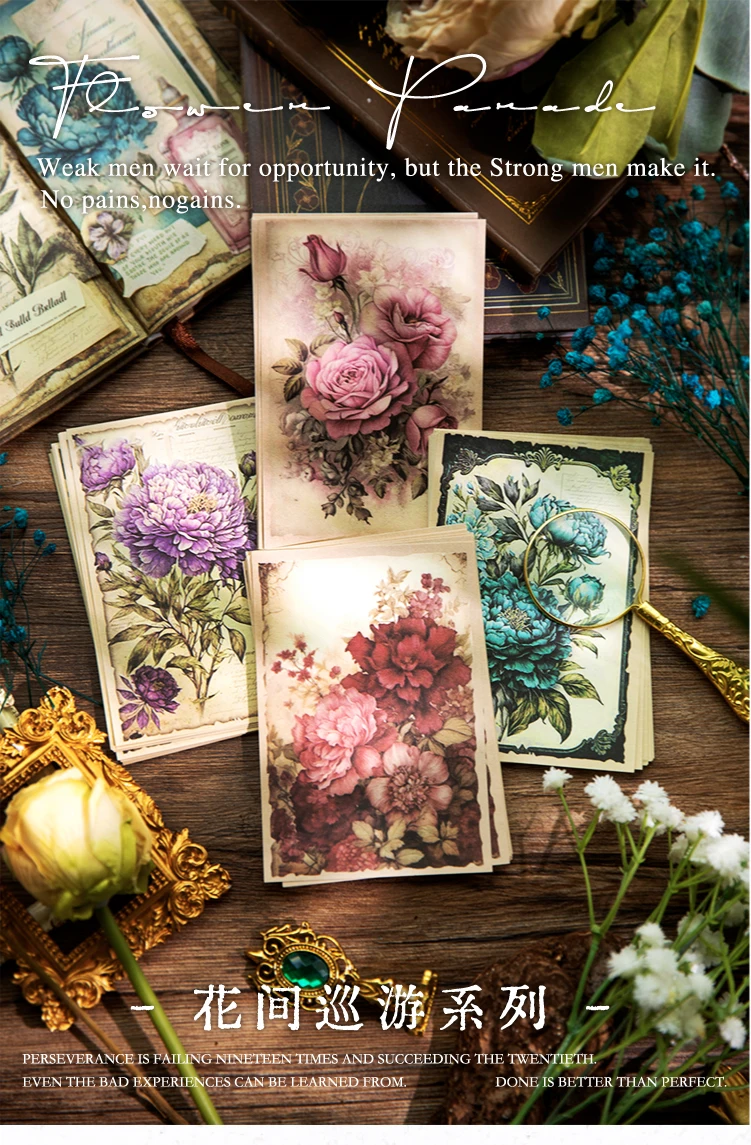 32 teile/paket Pflanzen Blumen Material papier Vintage Collage Junk Journal DIY Sammelalbum Ästhetik Schreibwaren Handwerk Papier – Detail 1