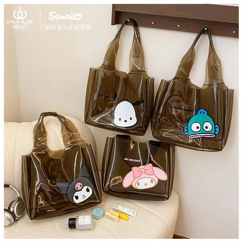 

Kawaii Anime Hangyodon Transparent Shoulder Mommy Bag Sanrio My Melody Cute Cinnamoroll Kuromi Swimming Gym Bag Girls Gift
