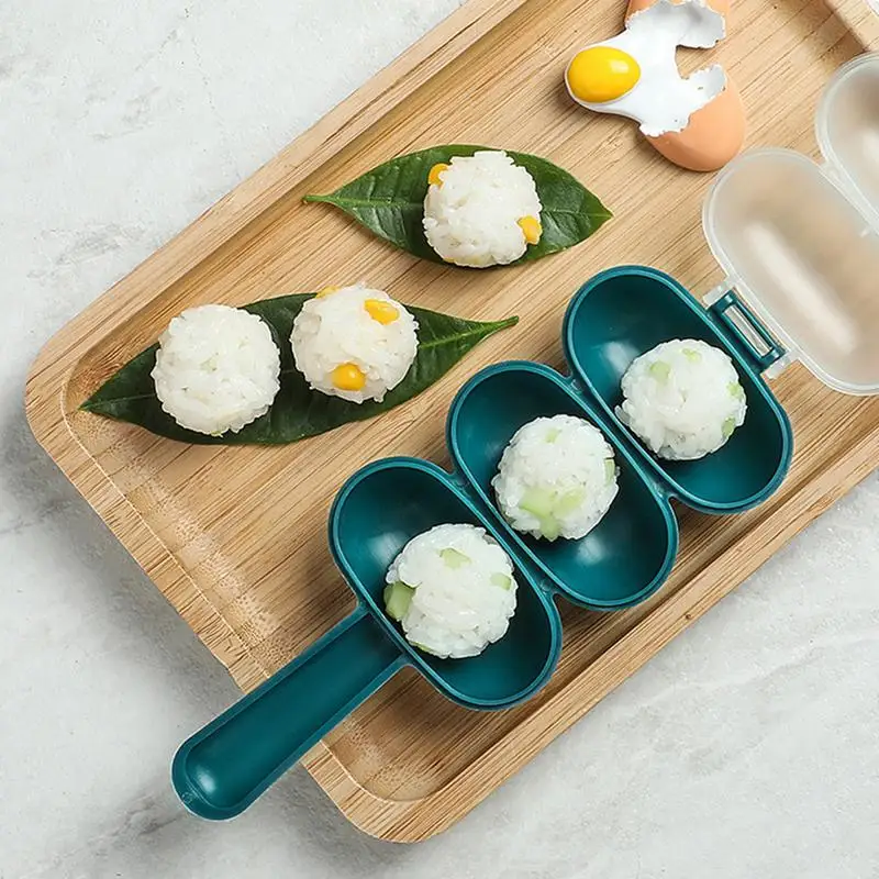 DIY Sushi Rice Ball Mold Shaker Mould Sushi Maker Transparent Cover Spherical Sushi Onigiri Mold Bento Making Mold Kitchen Tool