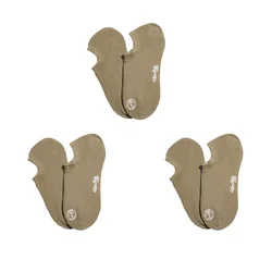 Maden Men's Retro Non - Slip Cotton Boat Socks - 3 Pack - Lightweight & Breathable - One Size (Khaki 3 pairs)