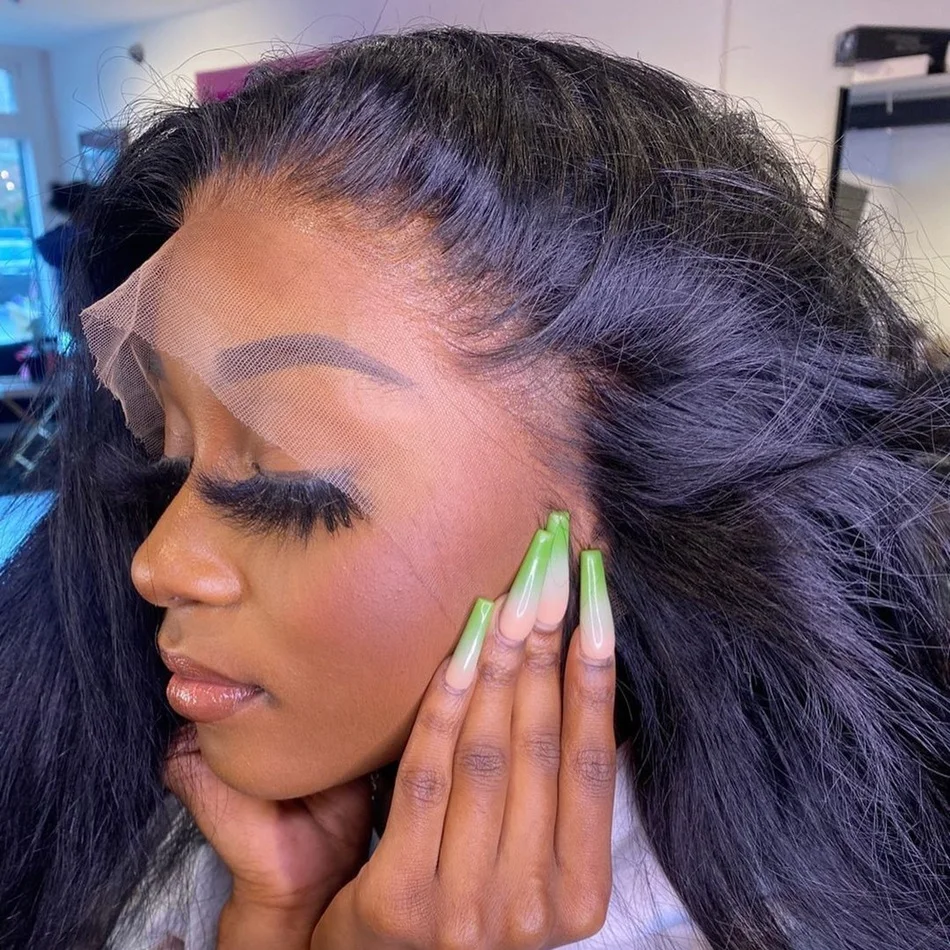 HD 투명 레이스 정면 100% 인모, 미리 뽑은 표백 매듭, 자연스러운 헤어 라인, 아기 머리, 4x4 레이스 클로저, 13x4 