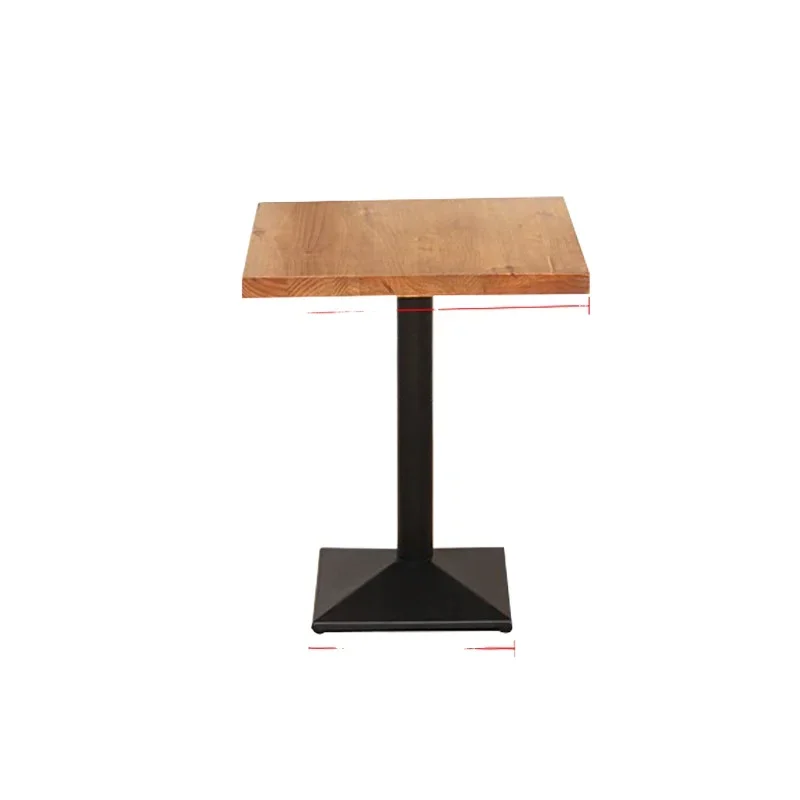 *Iron Solid Wood Small Square Table, Coffee Table, Square Retro Bar, Leisure Table And Chair