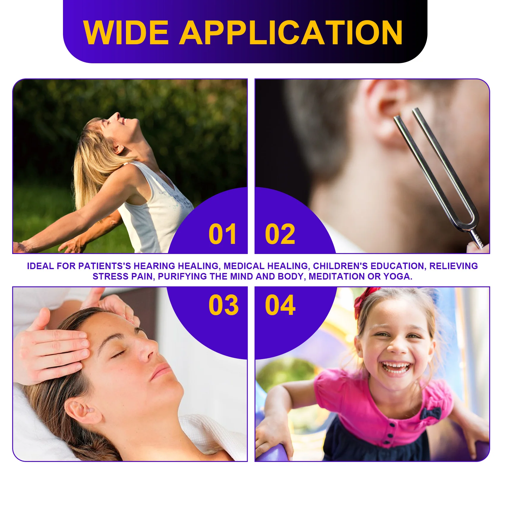 XZLL Tuning Forks Set-128 Hz, 256 Hz, 512 Hz,Tuning Forks Perfect for Healing,Chakra,Sound Therapy,Keep Body, Mind and Spirit