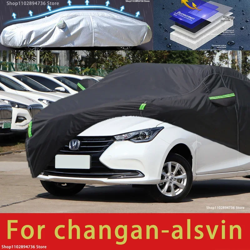 

For changan alsvin fit Outdoor Protection Full Car Covers Snow Cover Sunshade Waterproof Dustproof Exterior black car cover