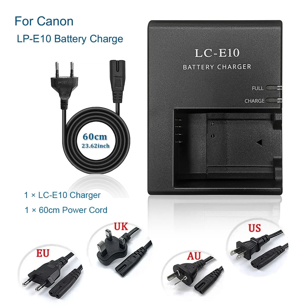 LP-E10 Camera Battery Charger Replace LC-E10C for Canon