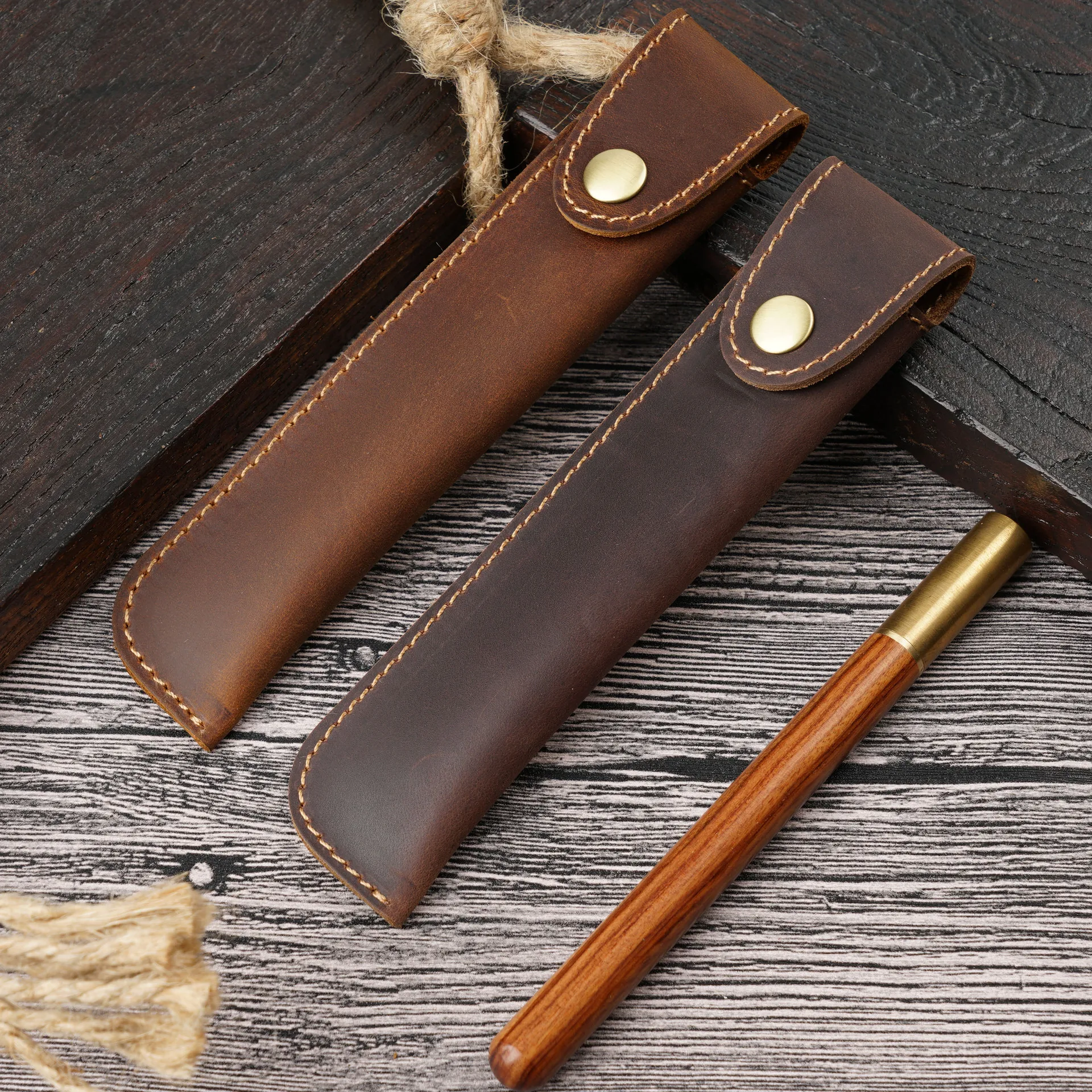 

Original Pen Bag Personalized Retro Handmade Cowhide Pen Case Creative Protection Case