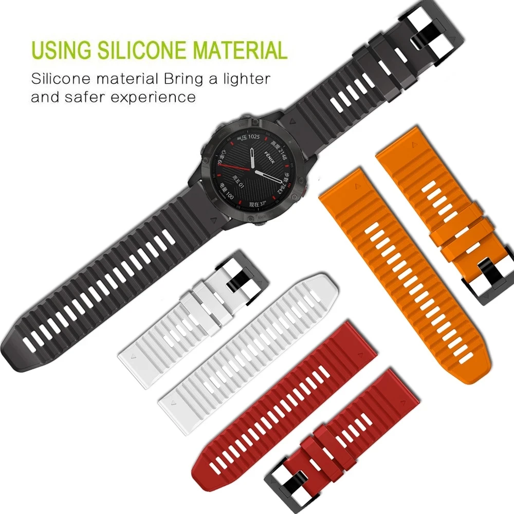 QuickFit Silicone Watchband Bracelet - Premium Strap for Garmin Fenix & Enduro Series