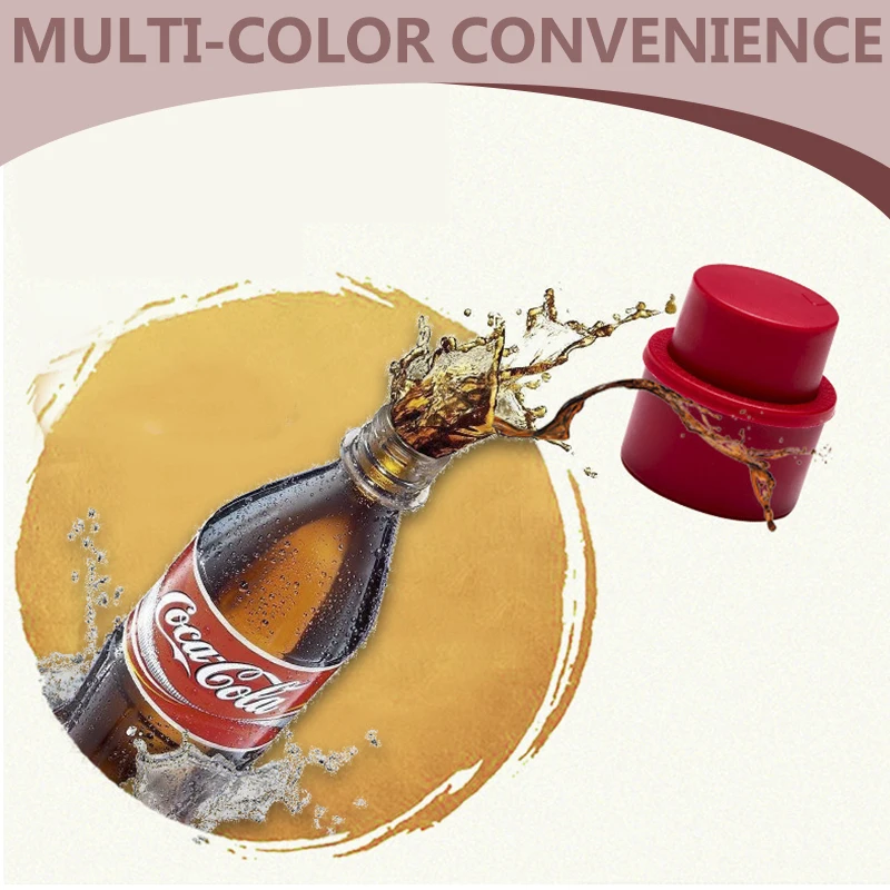 Wine Stopper Reusable Bottle Stopper Inflatable Airtight Soda Cap Frizzy Drink Sealer Caps Bottle Pump Cover Carbonation Keeper 1pc