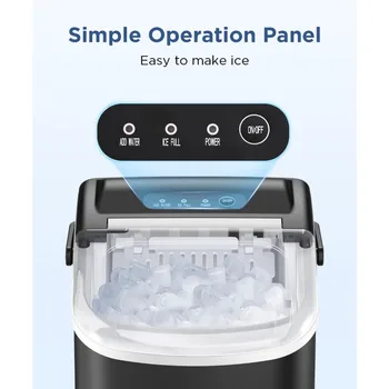 COWSAR Ice Maker Countertop, Portable Machine with Self-Cleaning, 26.5lbs/24Hrs, 9 Bullet Cubes in 6 Mins, Basket 5