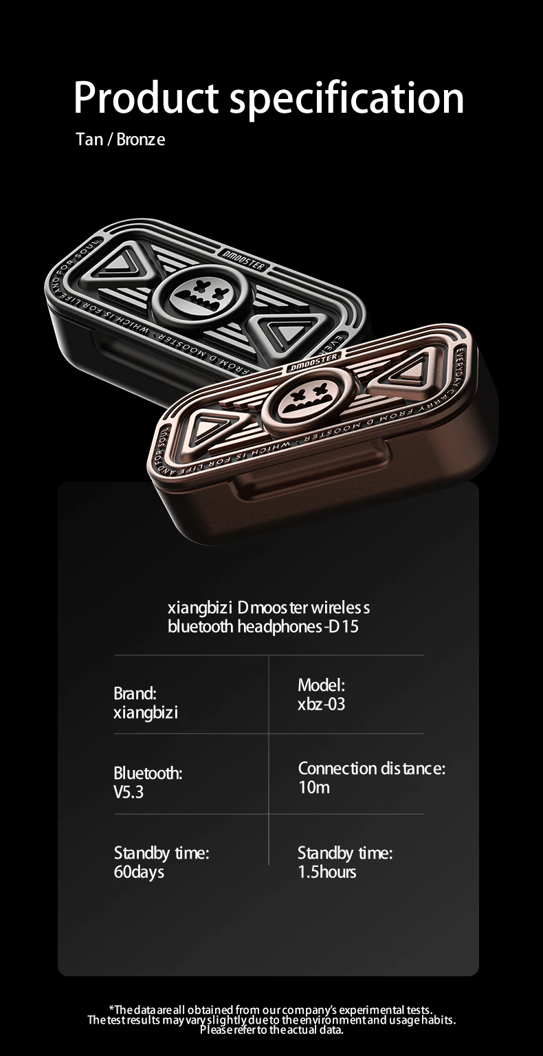 Dmooster D15 DNC TWS Bluetooth Active Noise Cancellation Headphone Wireless HIFI headset Metal Earphone Sport man gift