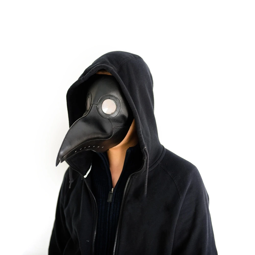 Plague Doctor Mask Leather In Black Beak Mask Plague Doctor Halloween Steampunk PU Birds Cosplay Doctour De Peste