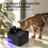 2.2LPet cat Water Fountain Silent Battery SensorTwo-in-One Ultra-Quiet Dispenser  Cat Water Fountain Cats Water Dispenser Indoor 6
