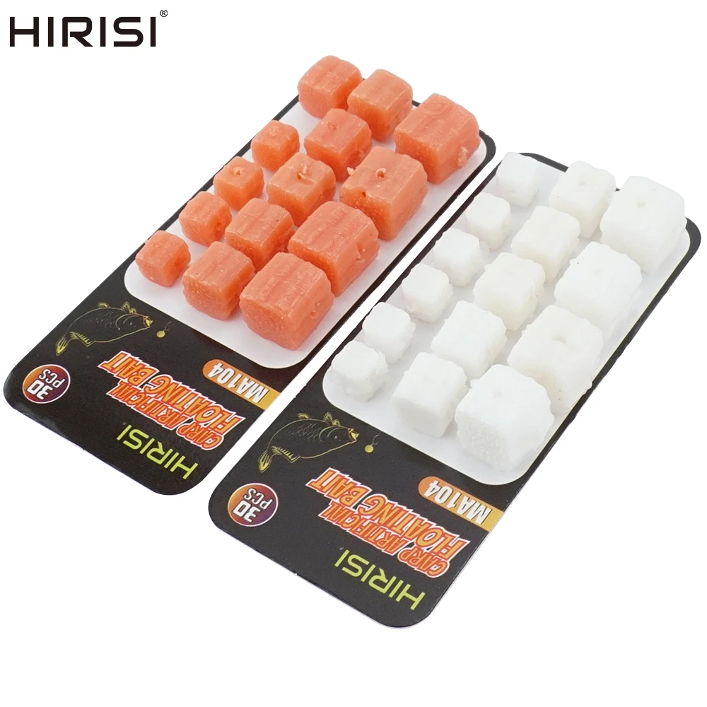 30 leurres souples en silicone flottants Hirisi MA104 - Pêche carpe - Appâts artificiels caoutchouc