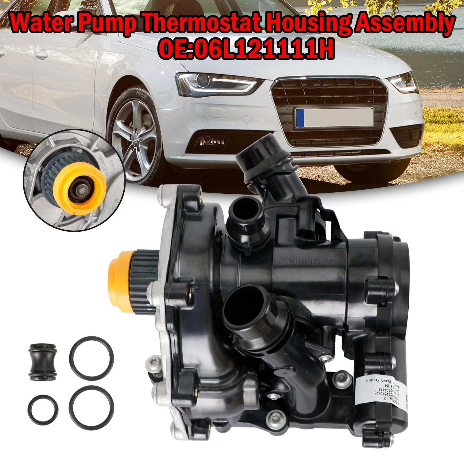 Artudatech Water Pump Thermostat Housing Assembly for VW Golf GTI for Audi A3 A4 06L121111H Car Accessories