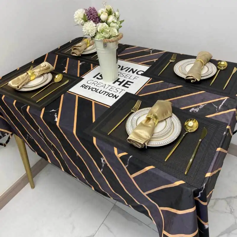 

Роскошная легкая Современная темно-серая черная мраморная скатерть в скандинавском стиле прямоугольный журнальный столик обеденный стол гостиничный Скатерть Коврик для стола