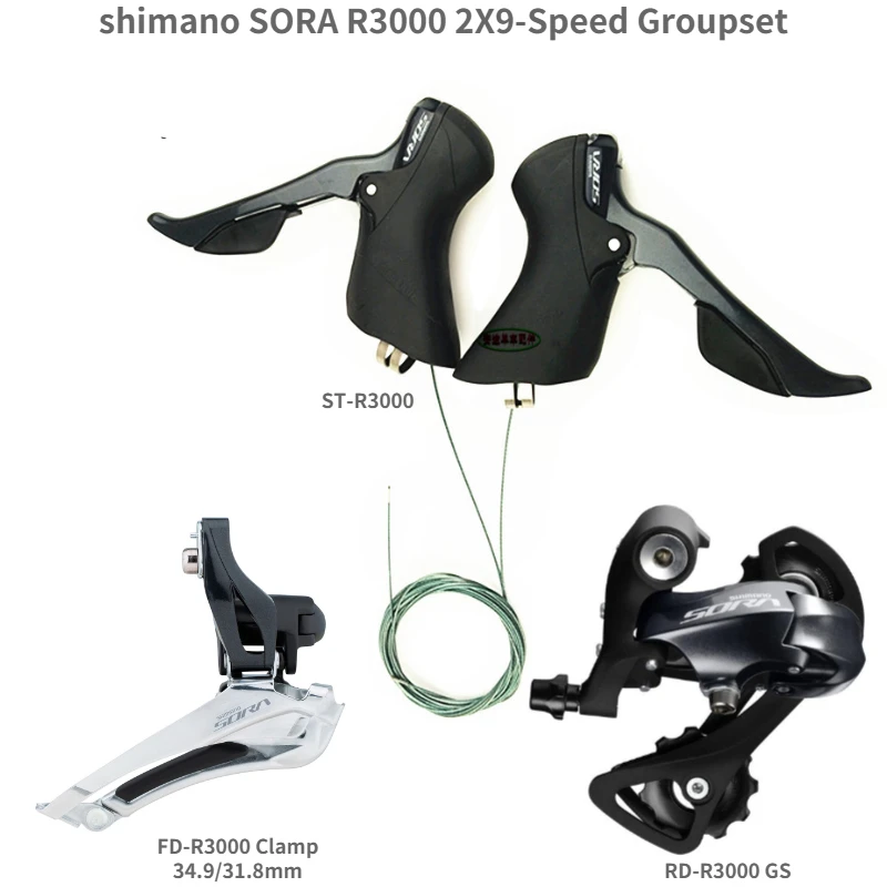 shimano R3000 Groupset ST+FD+RD Front Derailleur REAR DERAILLEUR Shifter LEVER SORA R3000 Derailleurs ROAD Bicycle