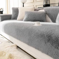 French Style Mink Plush Sofa Cover Winter Warm Thicken Sofa Covers L-shaped Living Room Home Couch Mat Non-slip Sofa Slipcovers 1