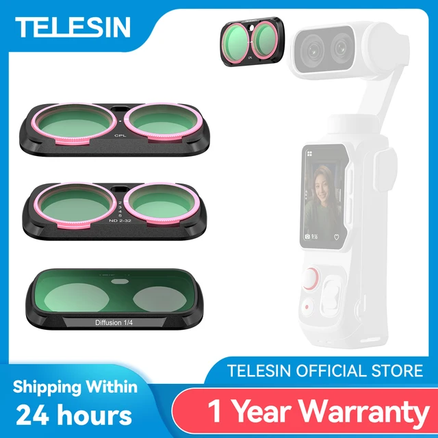 TELESIN CPL VND Black Diffusion Mist Effect 1/4 ND4 ND16 ND64 Magnetic Lens Filter Kit for Insta360 Luna Ultra Filter Frame Set 1