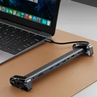 FC&EC Aluminum 4K HDTV 10 in 1 Type-C Hub PD 100W Charging USB 3.0 Data Transfer USB-C Docking Station Laptop Stand Base - Image 5