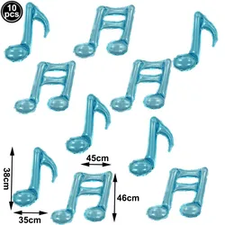 10 Pcs Mini Black Gold Pink Music Note Balloons - Small Foil Balloons for Celebrations and Decor (Pearl Blue Mixed)