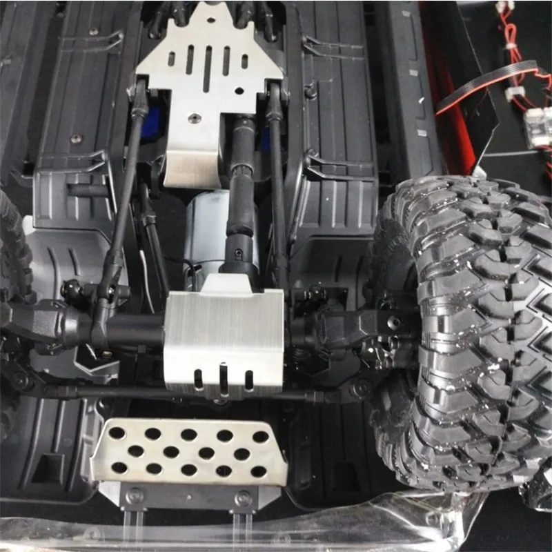 Stainless Steel Chassis Armor Axle Protector Skid Plate for 1/10 RC Crawler TRAXXAS TRX-4