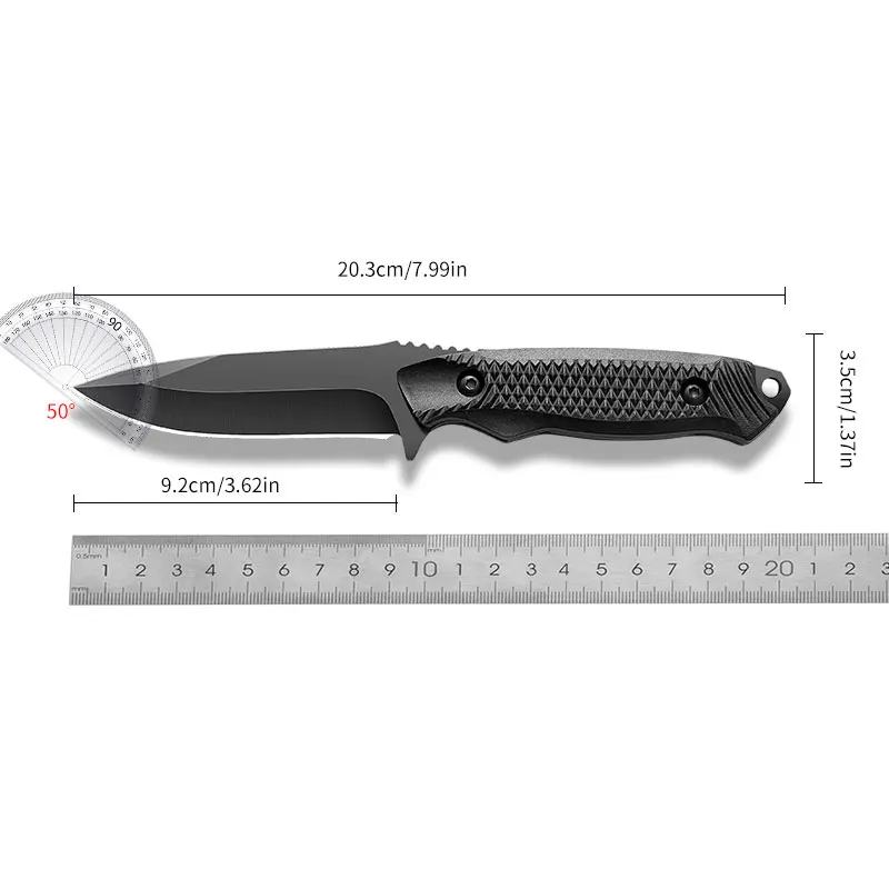 1pc Stainless Steel Sheath Pocket Knife Portable Sheath Peel Knife Outdoor Barbecue Knife