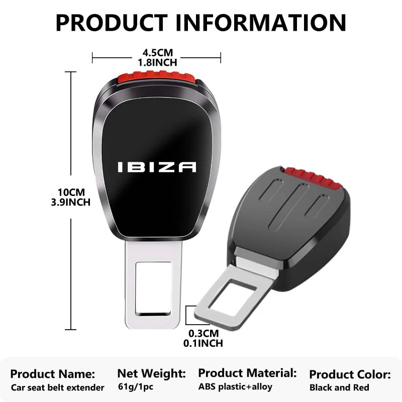 Clip di estensione regolabile per fibbia cintura di sicurezza in lega per Seat Exeo Altea Arona Toledo Ibiza Leon Cupra E-racer - immagine 6