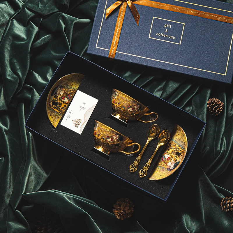 European-style bone china high-value coffee cup gift box set ceramic cups tea sets afternoon tea cups and companion gifts