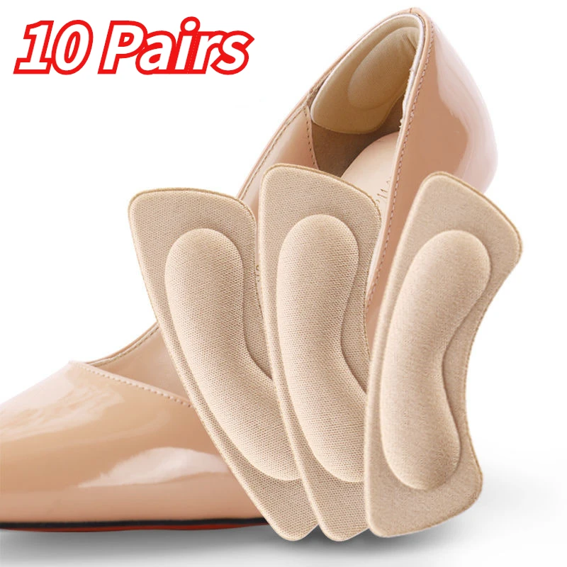 

10 Pairs Heel Insoles Pain Relief Cushion Anti-wear Adhesive Feet Care Pads Heel Sticker Heel Liner Grips Crash Insole Patch