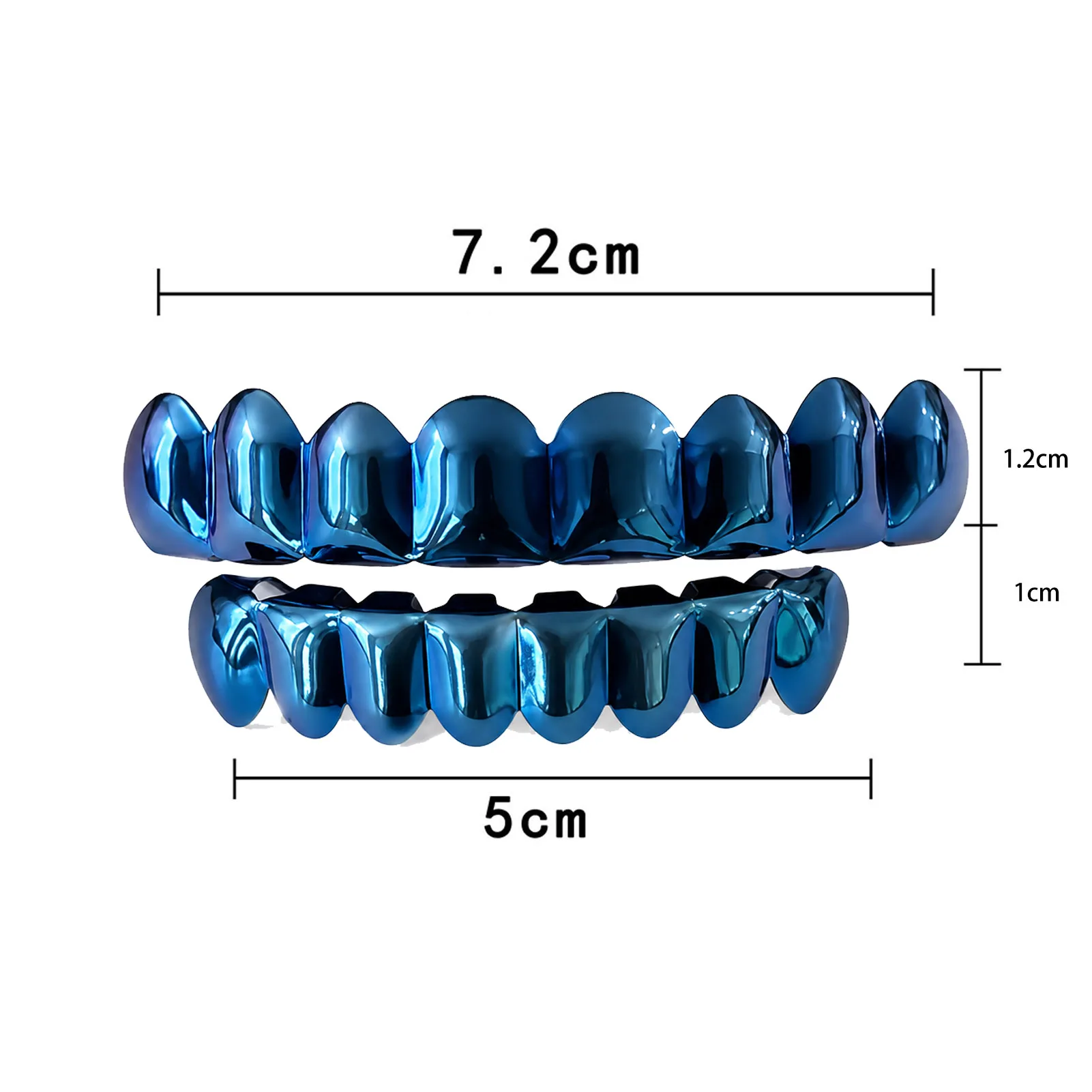 JINAO Hip Hop 6-8 Teeth Smooth Surface Drak Blue Color Grillz Set Men Women Top & Bottom Shiny Grill Punk Rapper Christmas