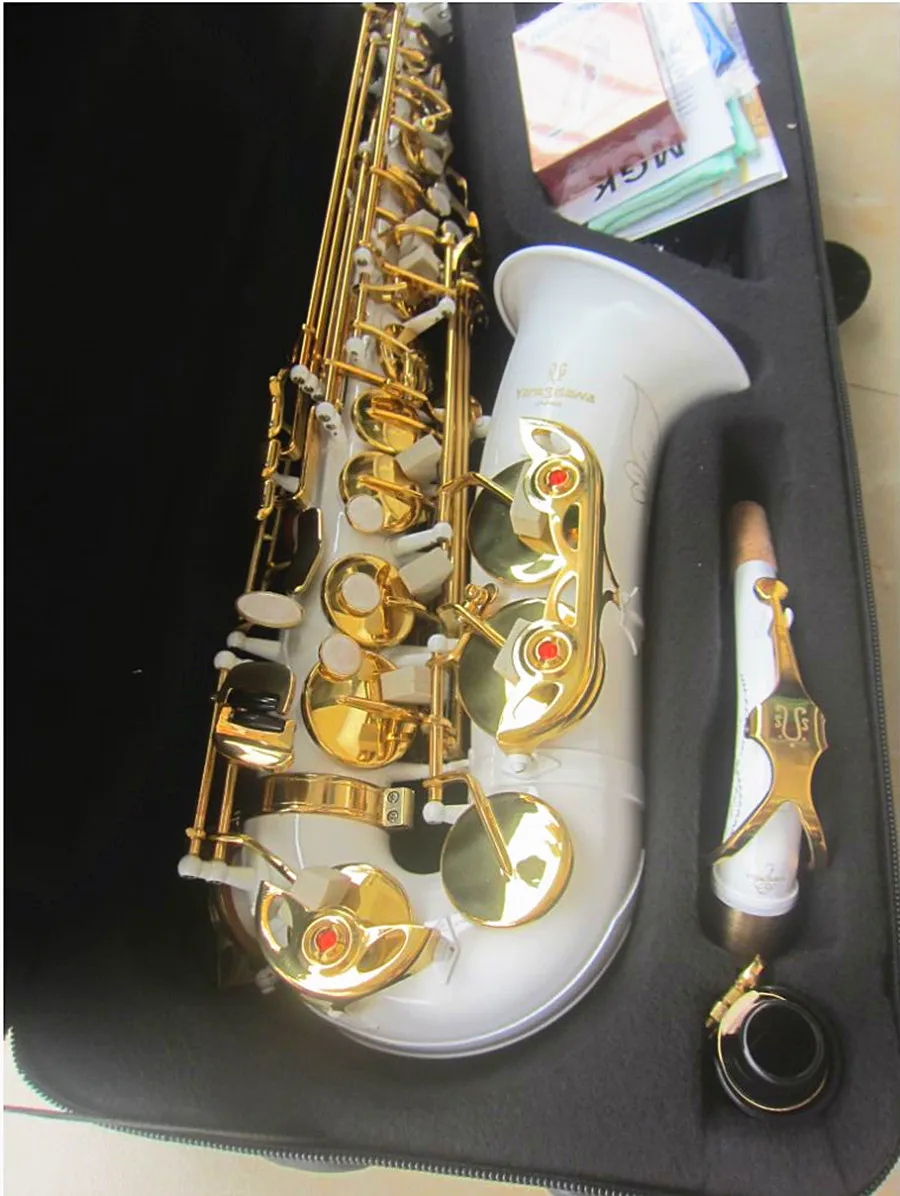 Best Quality Yanagis White Alto Saxophone A-992 Japan Brand Gold Key Sax E-Flat Music Instrument With Mouthpiece Professional