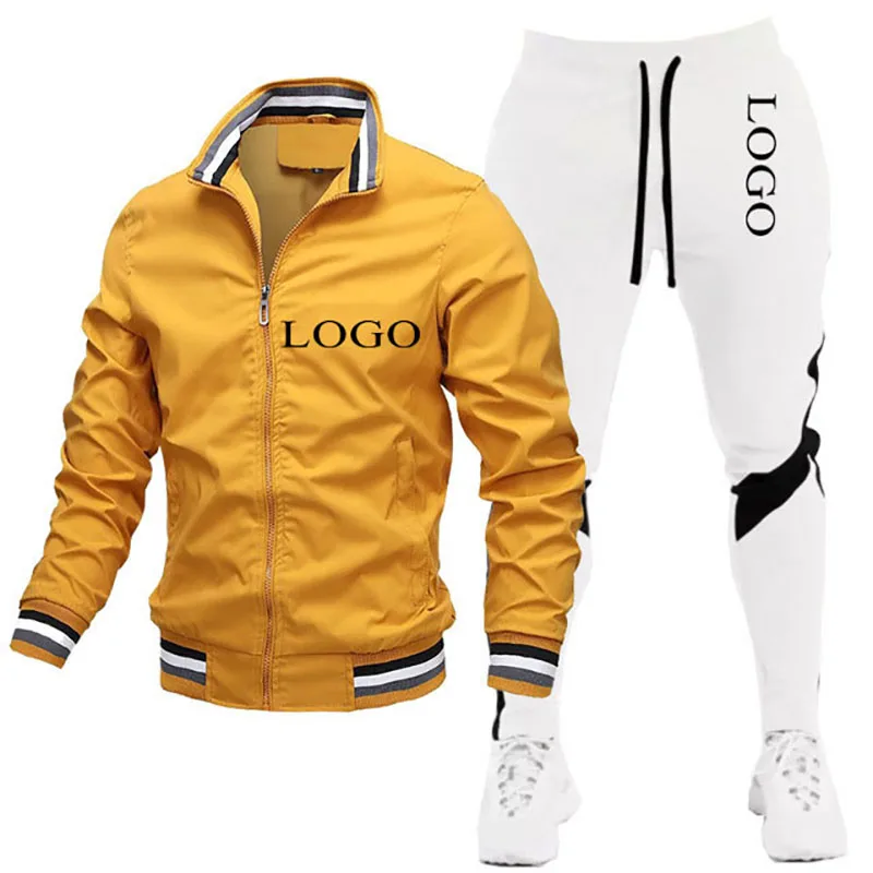 Your Own Design Brand Logo/Picture Personalized Custom Anywhere Men Women DIY Casual jacket and pants set Fashion New