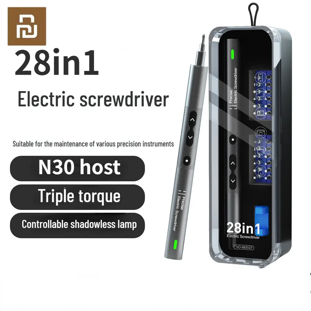 

Youpin Precision Electric Screwdriver Set Aluminum Alloy Screwdrivers with LED Light for Phone Laptop Repair Professional Tools