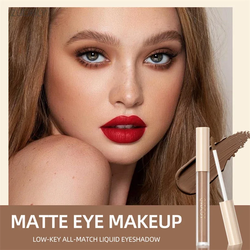 8 Colors Matte Nude Eye Bronzer Liquid Eyeshadow Waterproof Long Lasting Cheek Contour Woman Makeup