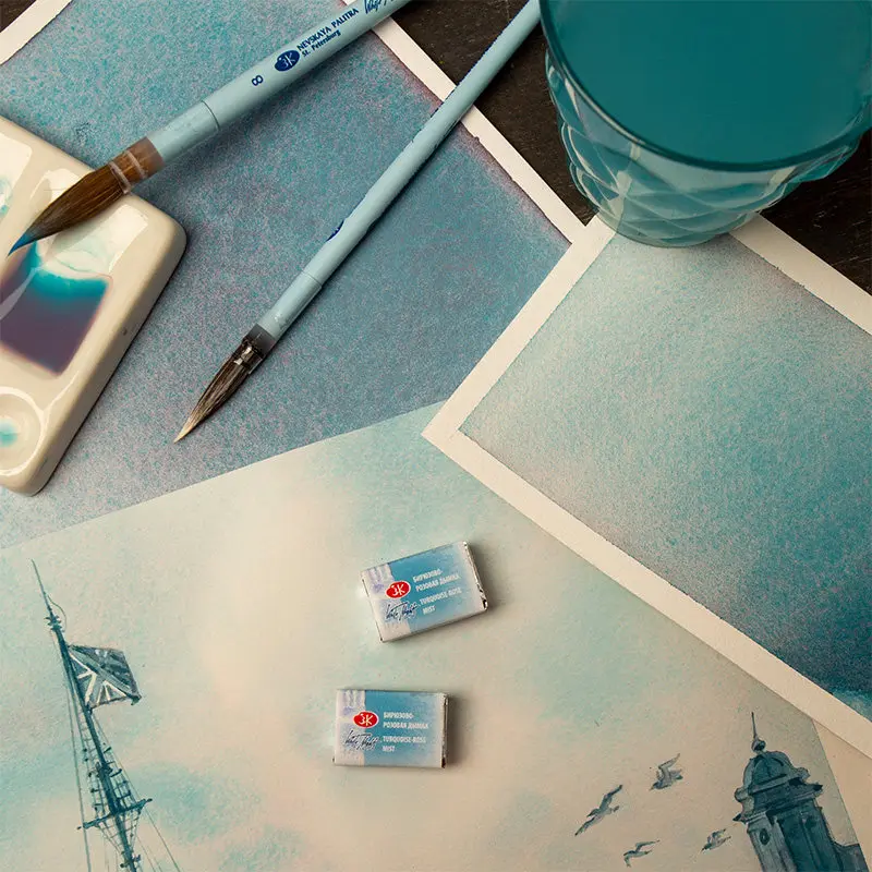 Premium Russian White Nights Watercolor Set - Extra Fine Artist Grade Pigments in Full Pans with Vibrant Lightfast Colors